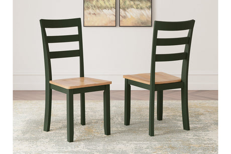 Gesthaven Natural/Green Dining Table and 2 Chairs from Ashley - Luna Furniture