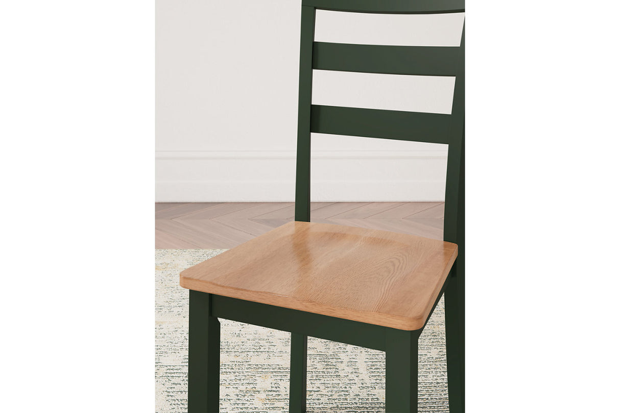Gesthaven Natural/Green Dining Table and 2 Chairs from Ashley - Luna Furniture