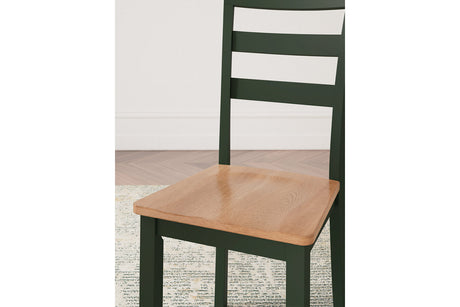 Gesthaven Natural/Green Dining Table and 2 Chairs from Ashley - Luna Furniture