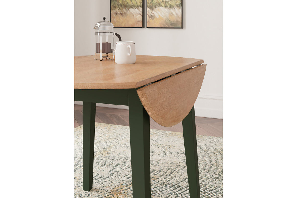 Gesthaven Natural/Green Dining Table and 2 Chairs from Ashley - Luna Furniture