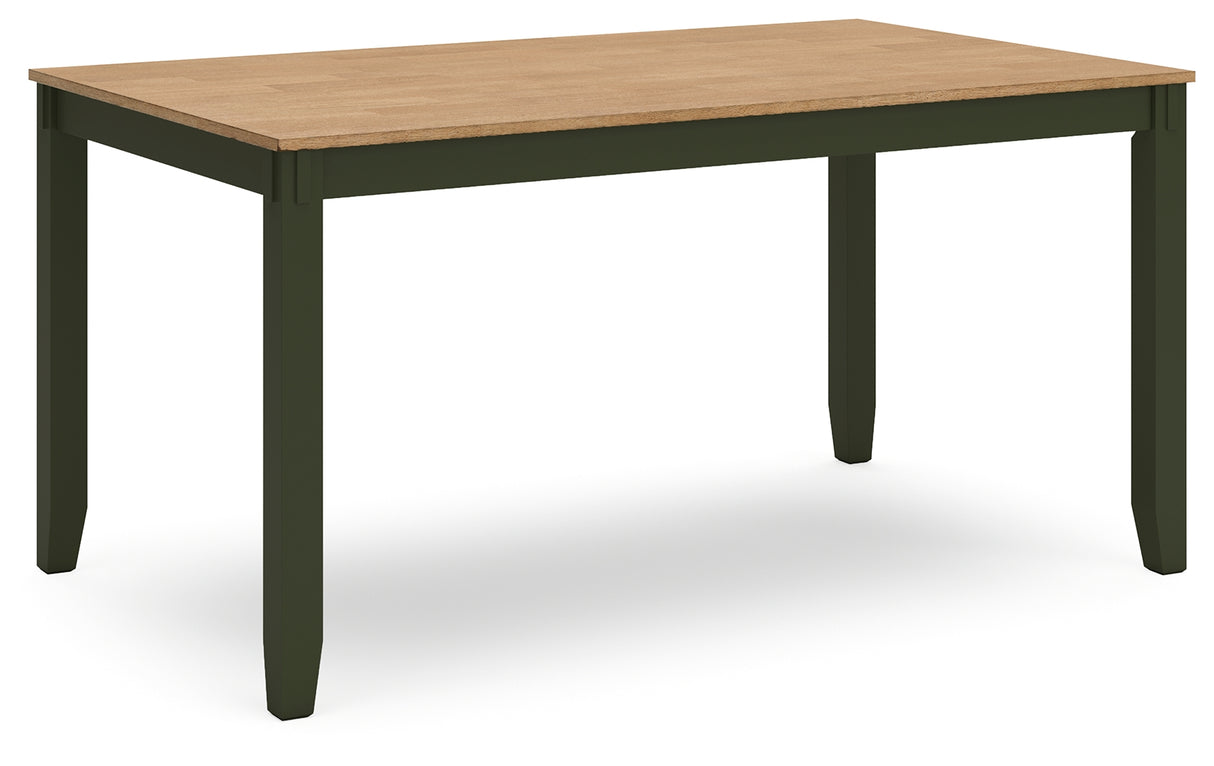 Gesthaven Natural/Green Dining Table with 4 Chairs and Bench (Set of 6) from Ashley - Luna Furniture