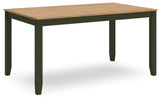 Gesthaven Natural/Green Dining Table with 4 Chairs and Bench (Set of 6) from Ashley - Luna Furniture