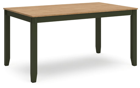 Gesthaven Natural/Green Dining Table with 4 Chairs and Bench (Set of 6) from Ashley - Luna Furniture
