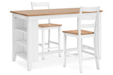 Gesthaven Natural/White Counter Height Dining Table and 2 Barstools from Ashley - Luna Furniture