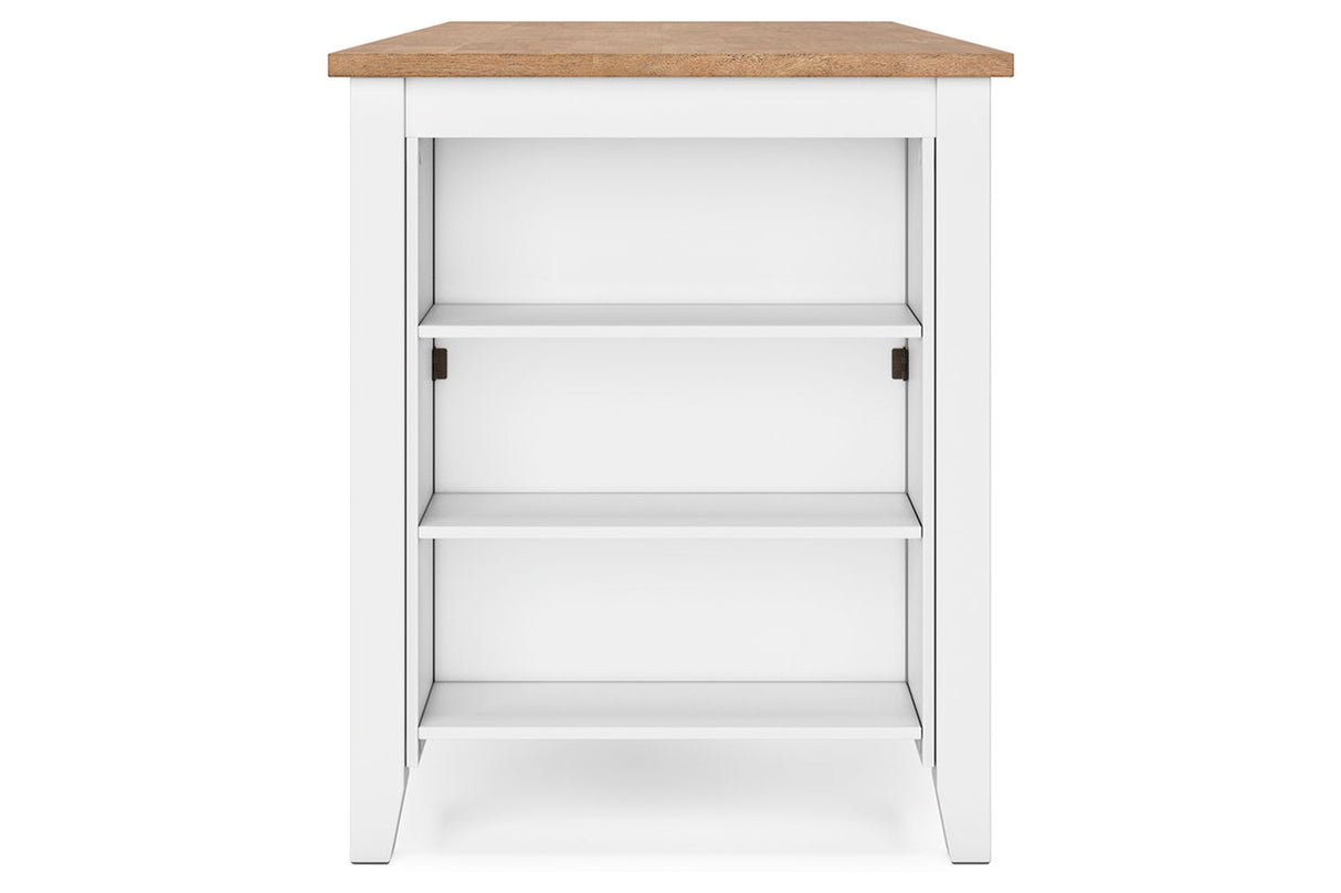 Gesthaven Natural/White Counter Height Dining Table and 2 Barstools from Ashley - Luna Furniture