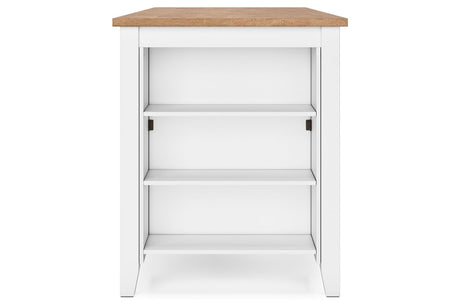 Gesthaven Natural/White Counter Height Dining Table and 2 Barstools from Ashley - Luna Furniture