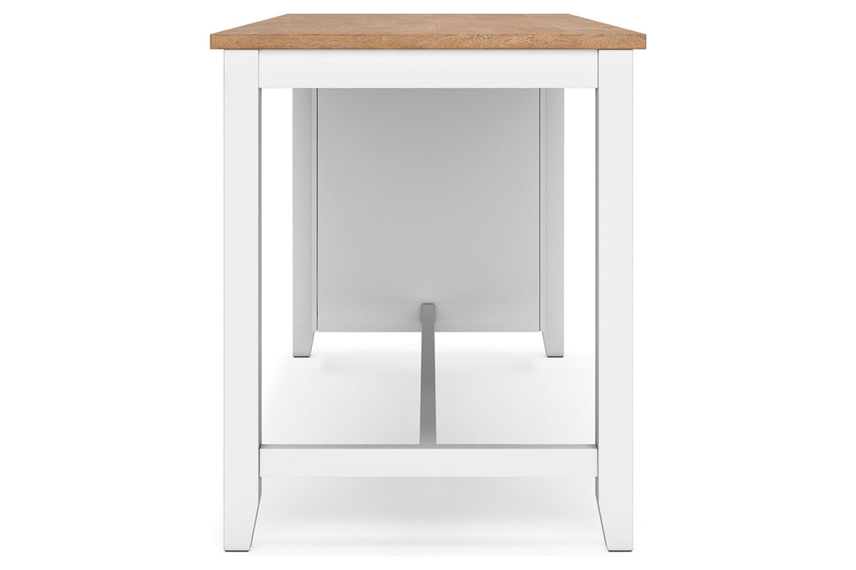 Gesthaven Natural/White Counter Height Dining Table and 2 Barstools from Ashley - Luna Furniture