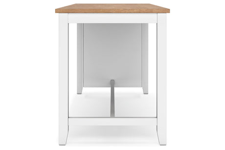 Gesthaven Natural/White Counter Height Dining Table and 2 Barstools from Ashley - Luna Furniture