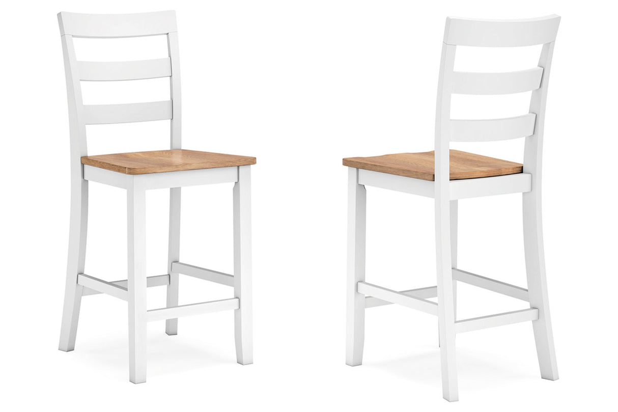Gesthaven Natural/White Counter Height Dining Table and 2 Barstools from Ashley - Luna Furniture