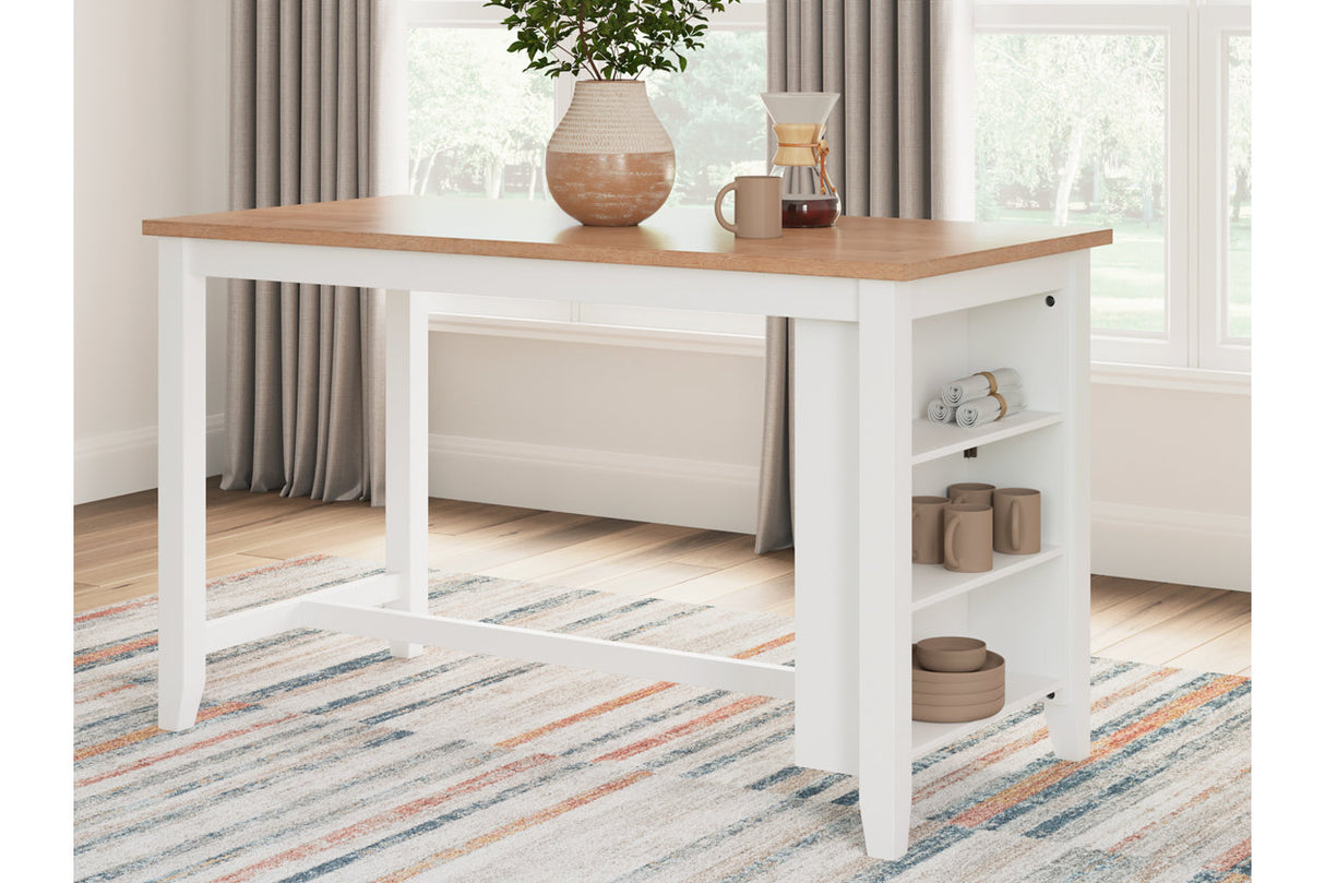 Gesthaven Natural/White Counter Height Dining Table and 2 Barstools from Ashley - Luna Furniture