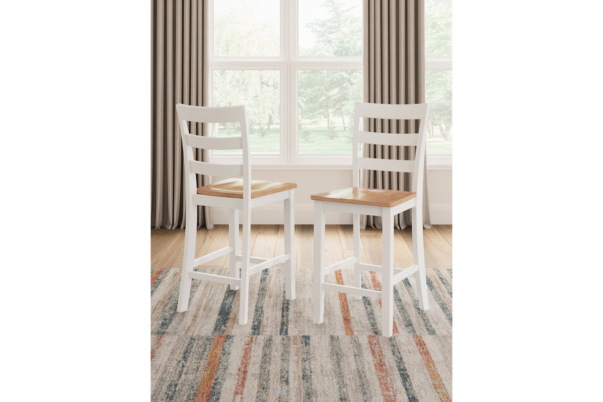 Gesthaven Natural/White Counter Height Dining Table and 2 Barstools from Ashley - Luna Furniture