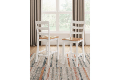 Gesthaven Natural/White Counter Height Dining Table and 2 Barstools from Ashley - Luna Furniture