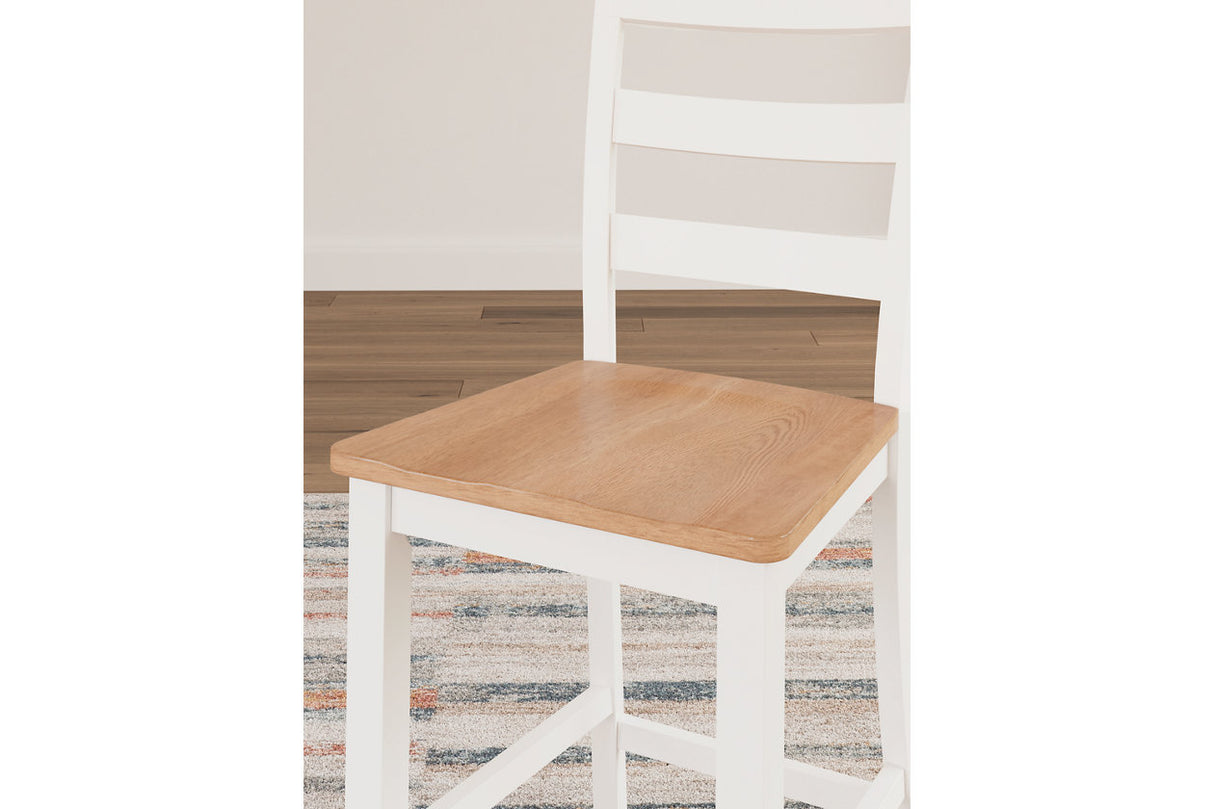 Gesthaven Natural/White Counter Height Dining Table and 2 Barstools from Ashley - Luna Furniture