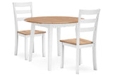 Gesthaven Natural/White Dining Table and 2 Chairs from Ashley - Luna Furniture