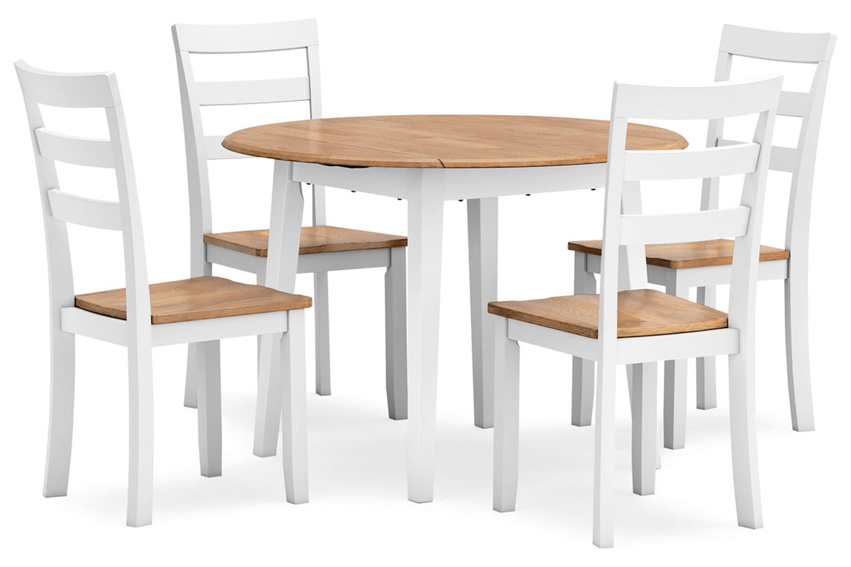 Gesthaven Natural/White Dining Table and 4 Chairs from Ashley - Luna Furniture