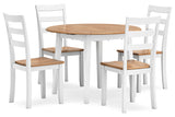Gesthaven Natural/White Dining Table and 4 Chairs from Ashley - Luna Furniture