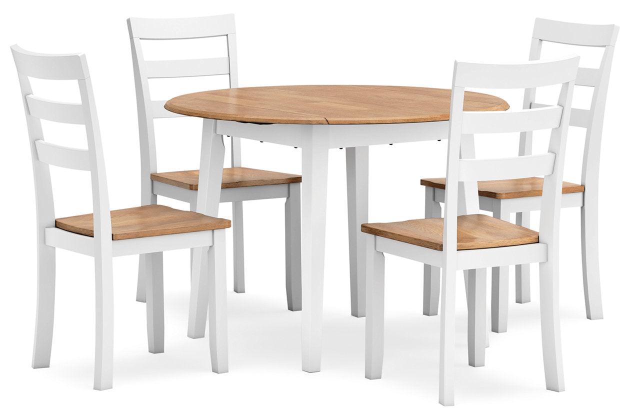 Gesthaven Natural/White Dining Table and 4 Chairs from Ashley - Luna Furniture
