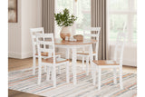Gesthaven Natural/White Dining Table and 4 Chairs from Ashley - Luna Furniture