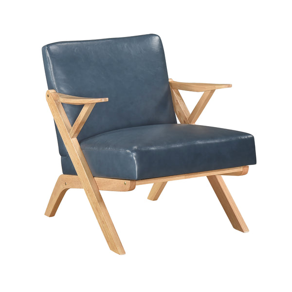 Gideon Natural Blue Accent Chair