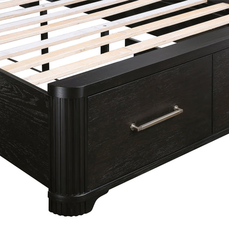 Gilbert Charcoal King Storage Platform Bed from Homelegance - Luna Furniture