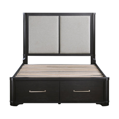 Gilbert Charcoal Queen Storage Platform Bed from Homelegance - Luna Furniture