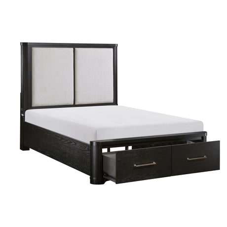 Gilbert Charcoal Queen Storage Platform Bed from Homelegance - Luna Furniture
