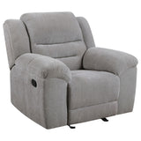 Gilson Gray Chenille Glider Recliner Chair from Coaster - Luna Furniture