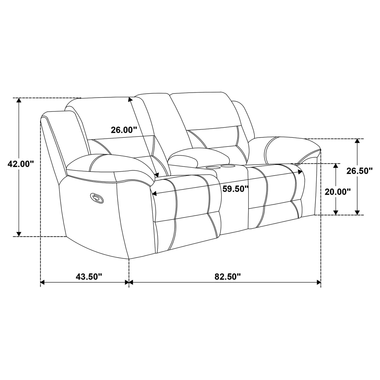 Gilson Gray Chenille Reclining Loveseat from Coaster - Luna Furniture