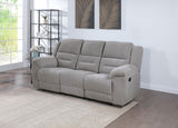 Gilson Gray Chenille Upholstered Reclining Sofa from Coaster - Luna Furniture
