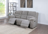 Gilson Gray Chenille Upholstered Reclining Sofa from Coaster - Luna Furniture