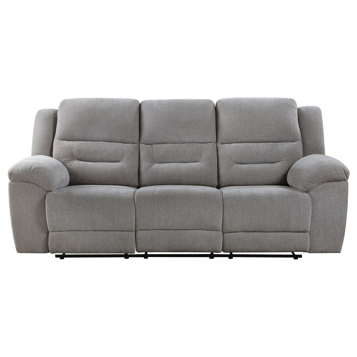 Gilson Gray Chenille Upholstered Reclining Sofa from Coaster - Luna Furniture