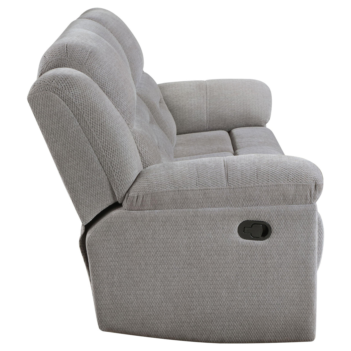 Gilson Gray Chenille Upholstered Reclining Sofa from Coaster - Luna Furniture