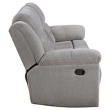 Gilson Gray Chenille Upholstered Reclining Sofa from Coaster - Luna Furniture