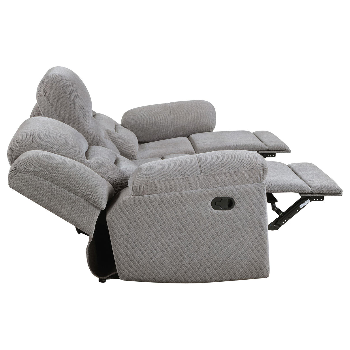 Gilson Gray Chenille Upholstered Reclining Sofa from Coaster - Luna Furniture