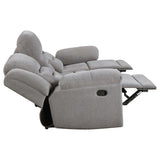 Gilson Gray Chenille Upholstered Reclining Sofa from Coaster - Luna Furniture