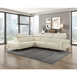 Giselle Beige Leather 2-Piece Sectional with Left Chaise from Homelegance - Luna Furniture