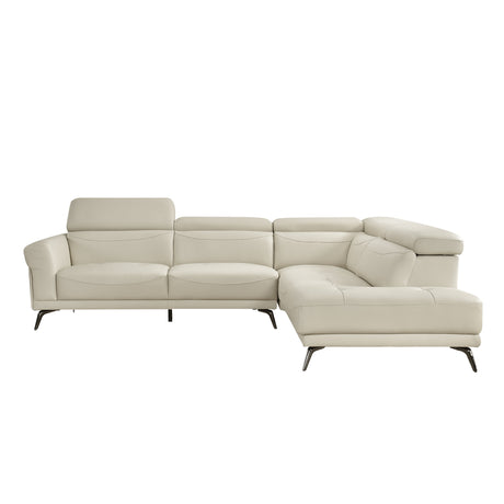 8456BEG*22LRC (2)2-Piece Sectional with Right Side Chaise from Homelegance - Luna Furniture