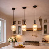 Giza Pendant Lamp - Black and Clear from Ashcroft Furniture - Luna Furniture