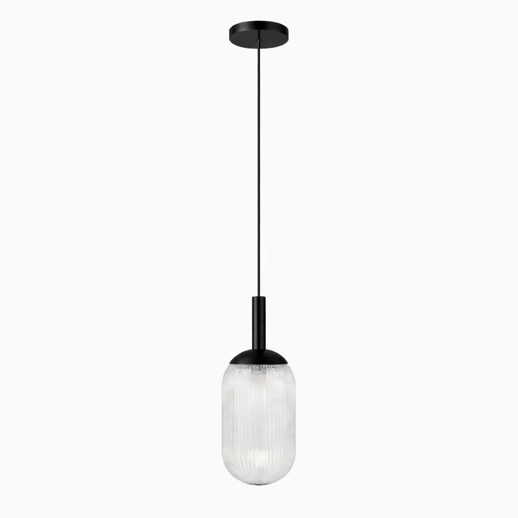 Giza Pendant Lamp - Black and Clear from Ashcroft Furniture - Luna Furniture