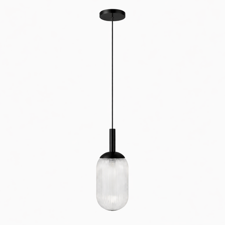 Giza Pendant Lamp - Black and Clear from Ashcroft Furniture - Luna Furniture