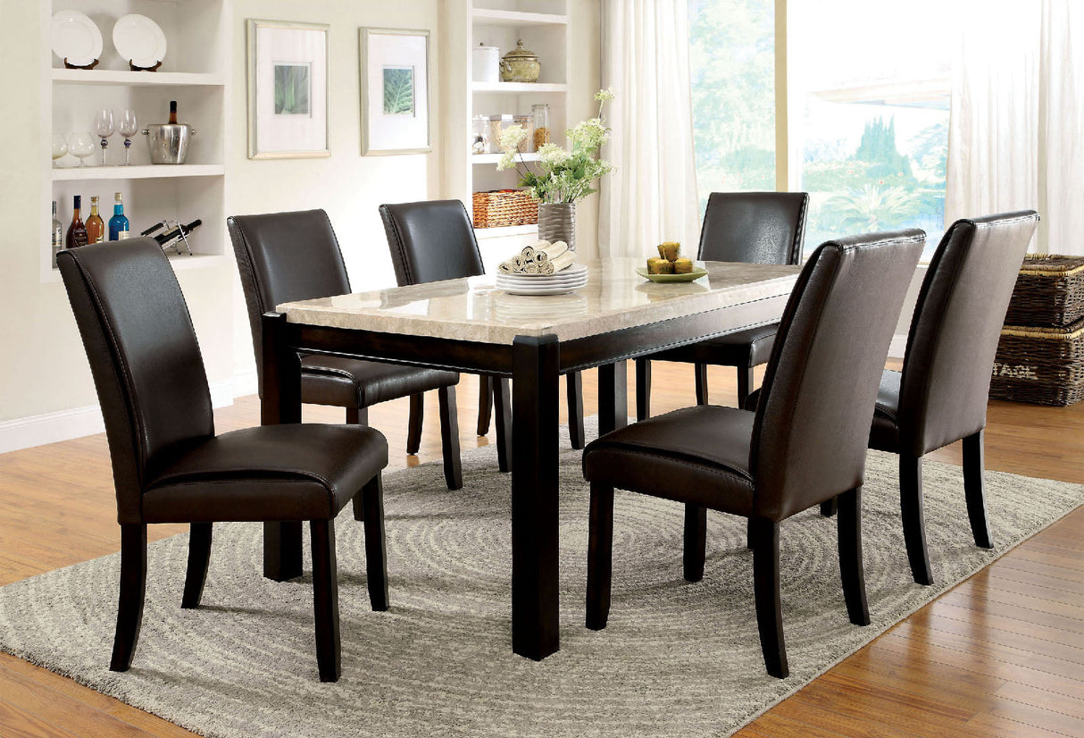 Gladstone Dark Walnut/Ivory Dining Table from Furniture of America - Luna Furniture