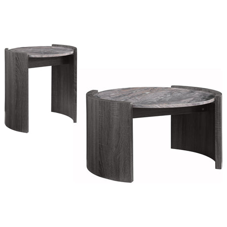 Gladstone Distressed Gray 2-Piece Coffee and End Table Set from Coaster - Luna Furniture