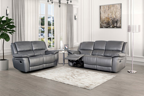 Glarus Dark Gray Loveseat Manual Recliner from Furniture of America - Luna Furniture