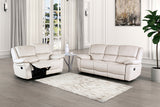 Glarus White Sofa Manual Recliner from Furniture of America - Luna Furniture