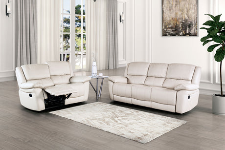 Glarus White Sofa Manual Recliner from Furniture of America - Luna Furniture