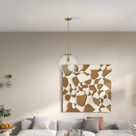 Gleam Pendant Lamp with Satin Brass and Clear Glass from Ashcroft Furniture - Luna Furniture