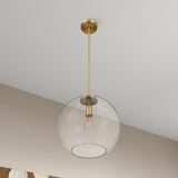 Gleam Pendant Lamp with Satin Brass and Clear Glass from Ashcroft Furniture - Luna Furniture
