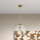 Gleam Pendant Lamp with Satin Brass and Clear Glass from Ashcroft Furniture - Luna Furniture