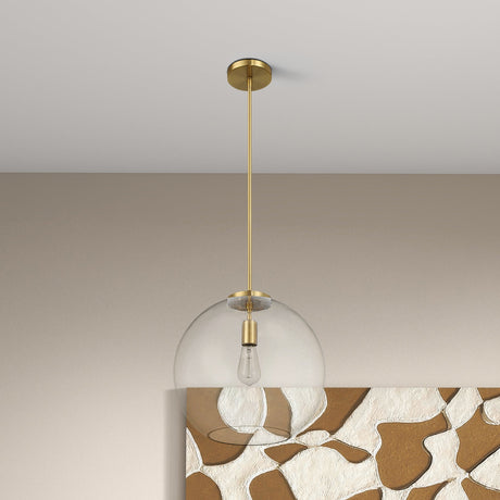 Gleam Pendant Lamp with Satin Brass and Clear Glass from Ashcroft Furniture - Luna Furniture