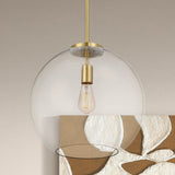 Gleam Pendant Lamp with Satin Brass and Clear Glass from Ashcroft Furniture - Luna Furniture